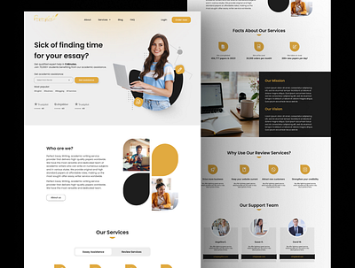 Essay Assistance Website Design/UI design essay assistance website ui essay web design essay website graphic design illustration logo ui ui design uiux uiux design web design web ui website design