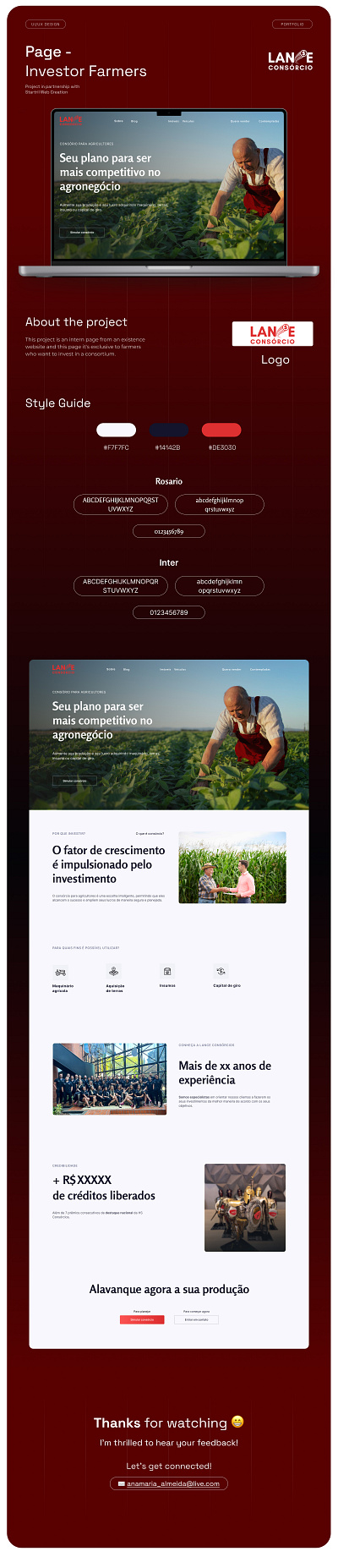 Page - Investor Farmers agribusiness consortium design farm figma graphic design ui webdesigner website