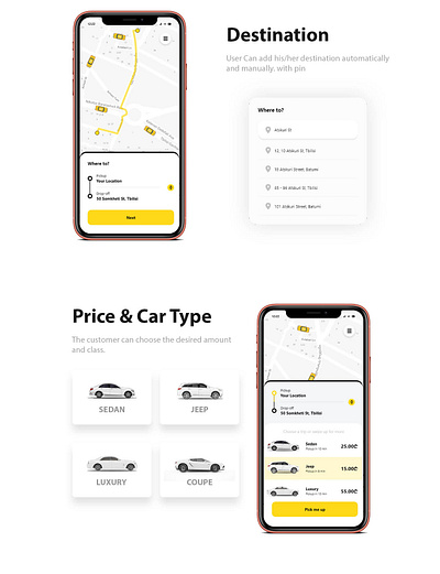 Bunny Taxi app application bunny car design mobile taxti travel ui ux