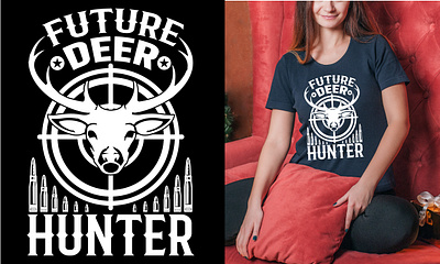 Future deer hunter. T-Shirt Design mount