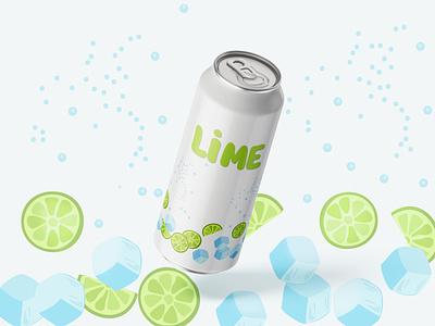 Lime cold drink packaging design. branding design energy drink graphic design handdrawn ice drink illustration logo typography vector