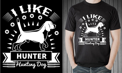 I like hunting, Hunting dog. T-Shirt Design mount