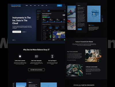 Cryosphere Innovation Website and Dashboard UI dashboard ui data dashboard design illustration logo ui ui design uiux uiux design web design web ui website design website ui