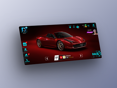 Racing Game UI car game gaming interface mobile game race racing ui ux