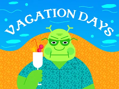 Vacation Shrek adobe illustrator beach cartoon creature design dreamworks graphic design hot illustration illustrator monster ogre pina colada sand shrek summer vacation vector warm water