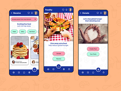 Foodity - earlier raw design concept app design food mobile ui ux