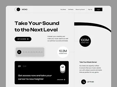 MONO - Beats Platform bold clean design interface sound ui uitrends ux web web design website