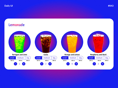 Food/Drink Menu — Daily UI #043 challenge daily daily ui daily ui 043 dailyui dailyui 043 dailyui043 drinks lemonade ui ux