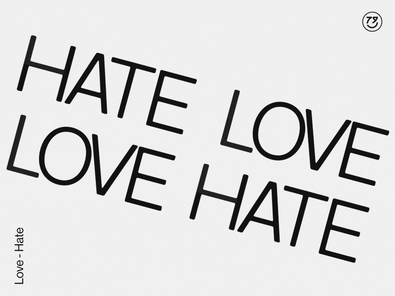 Love - Hate (2) animation design kinetic type kinetic typography loop motiongraphics typography