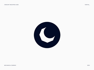 Crescent Industries - Logo brand identity branding company concept creative creative logo crescent design graphic design icon iconography industry logo logo design mechanical minimal minimal design minimal logo moon vector