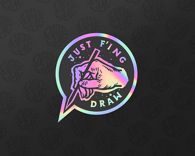 Just fing draw holographic sticker draw holographic sketch sticker sticker mule