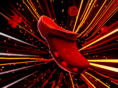 crocs universe vol.3 3d 3d animation animation blender branding c4d cinema4d crocs design houdini inspiration motion motion design motion graphics neon octane red redshift render shoes