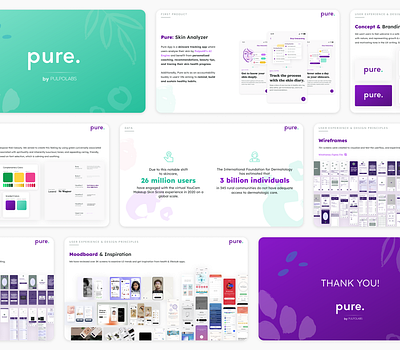 Pure Lifestyle & Skin Health App Deck branding deckdesign design graphic design infographic pitchdeck presentationdesign salesdeck ui uidesign vector