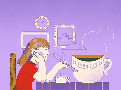 A cup of coffee brushes coffee digital digital art illustration kitchen morning photoshop purple texture