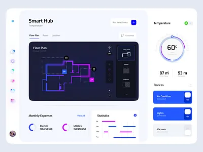 Smart home app app design minimal minimalist ui ux