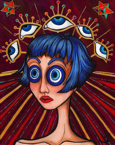 Blue Hair Girl evil eye girl message mystical nazar spiritual