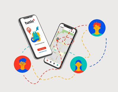 Tunin' app app design illustration ui ux