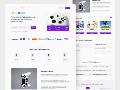 Gamecher | Web Design design game landingpage topup ui website