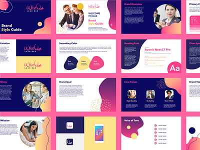 Win Lash Bar Brand Style Guide. beauty bookdesign brandbook branddesign brandguide brandidentity branding colorpalette design designsystem document graphic design guidelines identity illustration logo manual styleguide typography visualidentity
