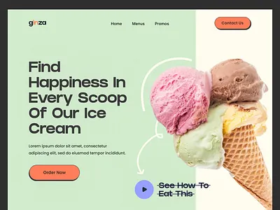 Ice Cream Company Landing Page appideas design development following iosdeveloper mobileapp mvdevelopment new and noteworthy popular raisefunds startup uidesign uxdesign webappdevelopment