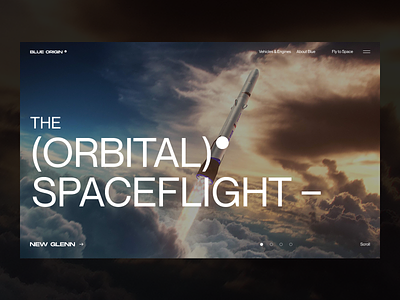 Blue Origin – Scroll concept ae concept design futuristic glitch inspiration inspire interaction parallax scroll space transition ui webdesign webgl