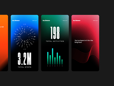 Any Distance Recap Screens data end of year product design recap ui visuals