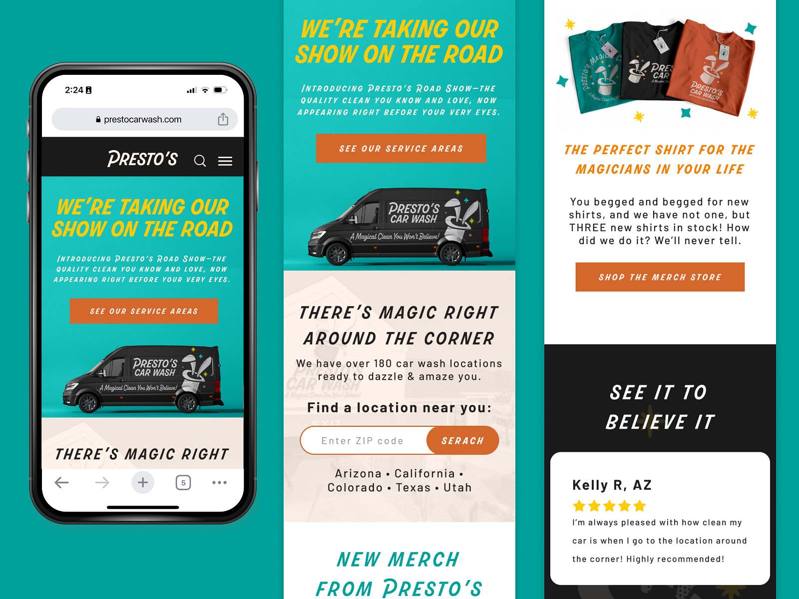 Full Branding Service // Presto's Car Wash by Grant Jones on Dribbble