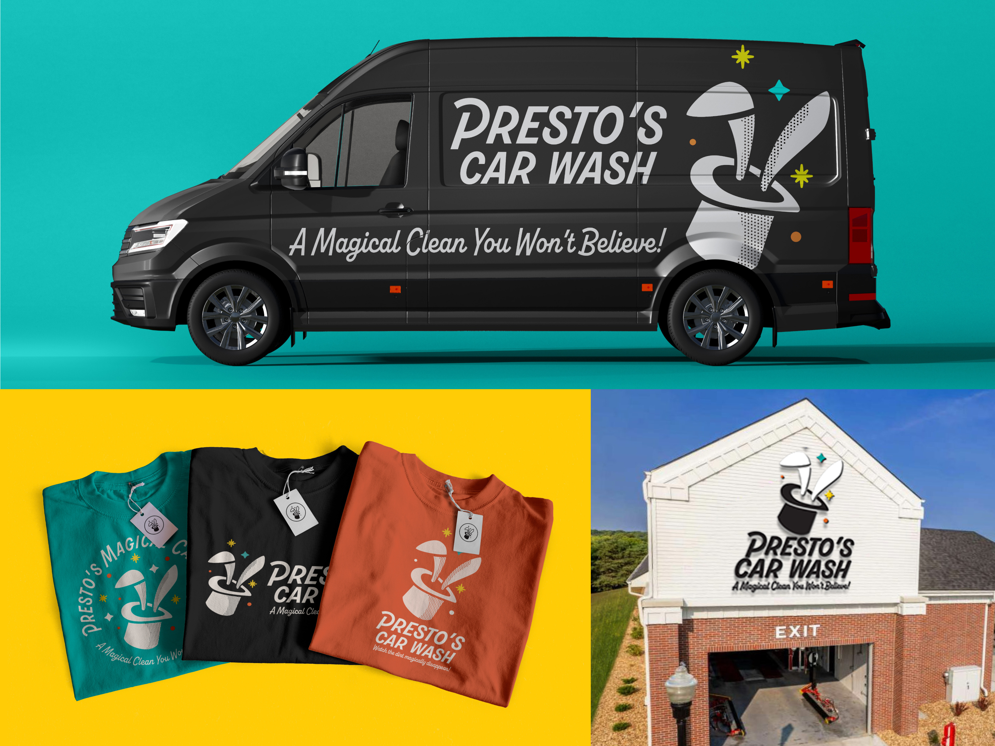 Full Branding Service // Presto's Car Wash by Grant Jones on Dribbble