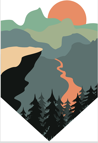 The Great Outdoors art crest digital art graphic design illustration logo outdoors wilderness
