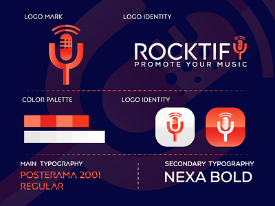 Logo & brand identity design for ROCKTIFY. logoicon