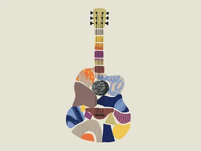 Animated 2d guitar and violin illustration 2d abstract animation blue colour guitar icon illustration interactive motion music orange procreate sketch texture violin yellow