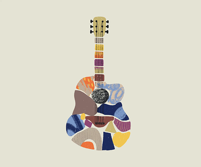 Animated 2d guitar and violin illustration 2d abstract animation blue colour guitar icon illustration interactive motion music orange procreate sketch texture violin yellow
