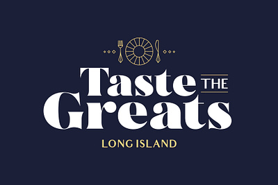 Taste the Greats Logo art deco branding logo long island taste typography
