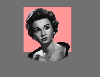 Classic Beauty black and whate design digital painting illustration portrait
