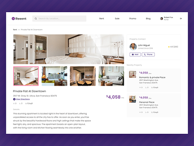 Reeent - Real Estate Details Exploration apartment buy details property real estate rent ui ux website