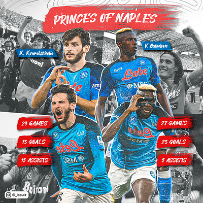 Napoli Top Scorers Superstars champions league design football maradona napoli osimhen serie a soccer