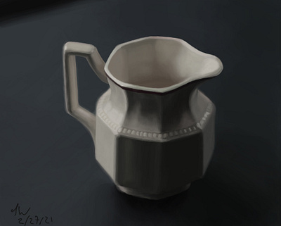 ceramic pitcher artist digital digital painting draw illustration still life