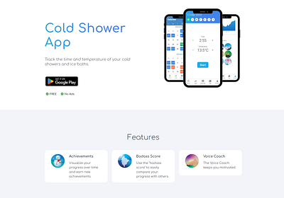 Cold Shower - Website app app design blog design illustration landing landing page minimal modern ui ux web web design webdesign website