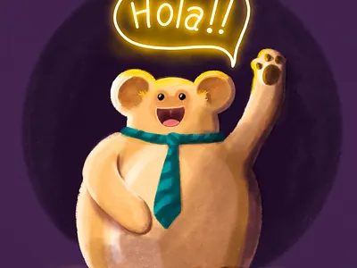 HOLA! artwork characters design children cute illustration logo