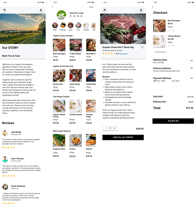 Organic Food Delivery App - UI Design app design ui ux