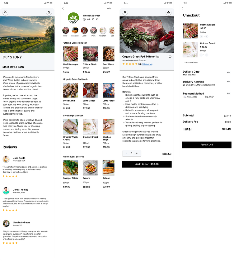 Organic Food Delivery App UI Design by Dianna Coorey on Dribbble