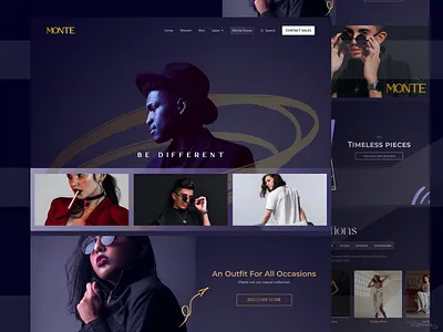 Monte - The Next Generation Fashion Brand clothing brand creative design dark mode design ecommerce fashion female cothes website figma landing page product design ui design ux design