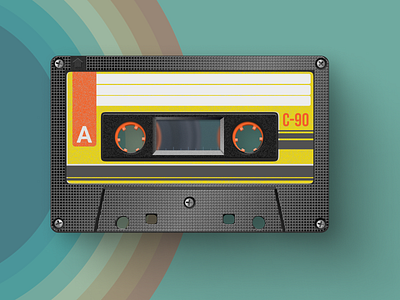 Cassette audio audiovisual cassette design drawing figma graphic design green illustration music product retro skeuomorphism vector vectorart vintage