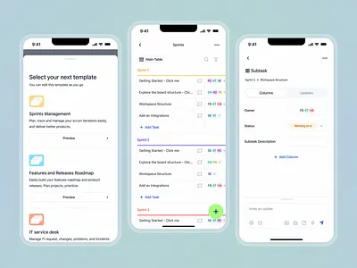 Dashboard: Leafboard - Mobile Task Management Application dashboard dashboard ui input ios app ios design jira mobile app mobile dashboard mobile ui product design project management saas sheet sprint table table design task management task management app ui
