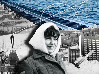 Series of collages about the history of XX century in Russia collage design graphic design illustration