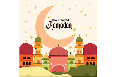 Islamic Ramadan Greeting Illustration background greeting illustration islam kareem masjid mubarak muslim ramadan vector