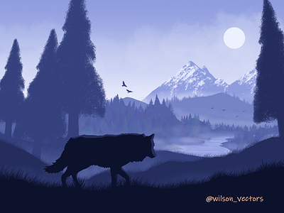 The Wolf design digital digital painting draw illustration