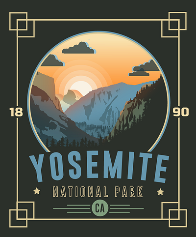 Yosemite Ad branding design digital digital painting draw graphic design illustration logo nature yosemite