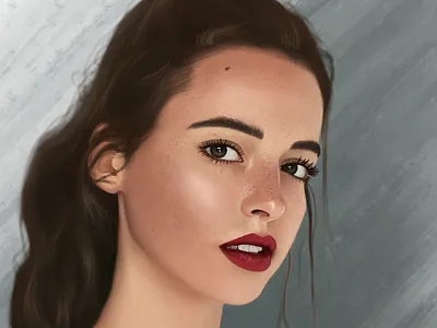 Freckled Beauty beauty digital digital painting draw illustration painting