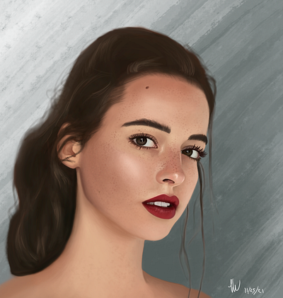 Freckled Beauty beauty digital digital painting draw illustration painting